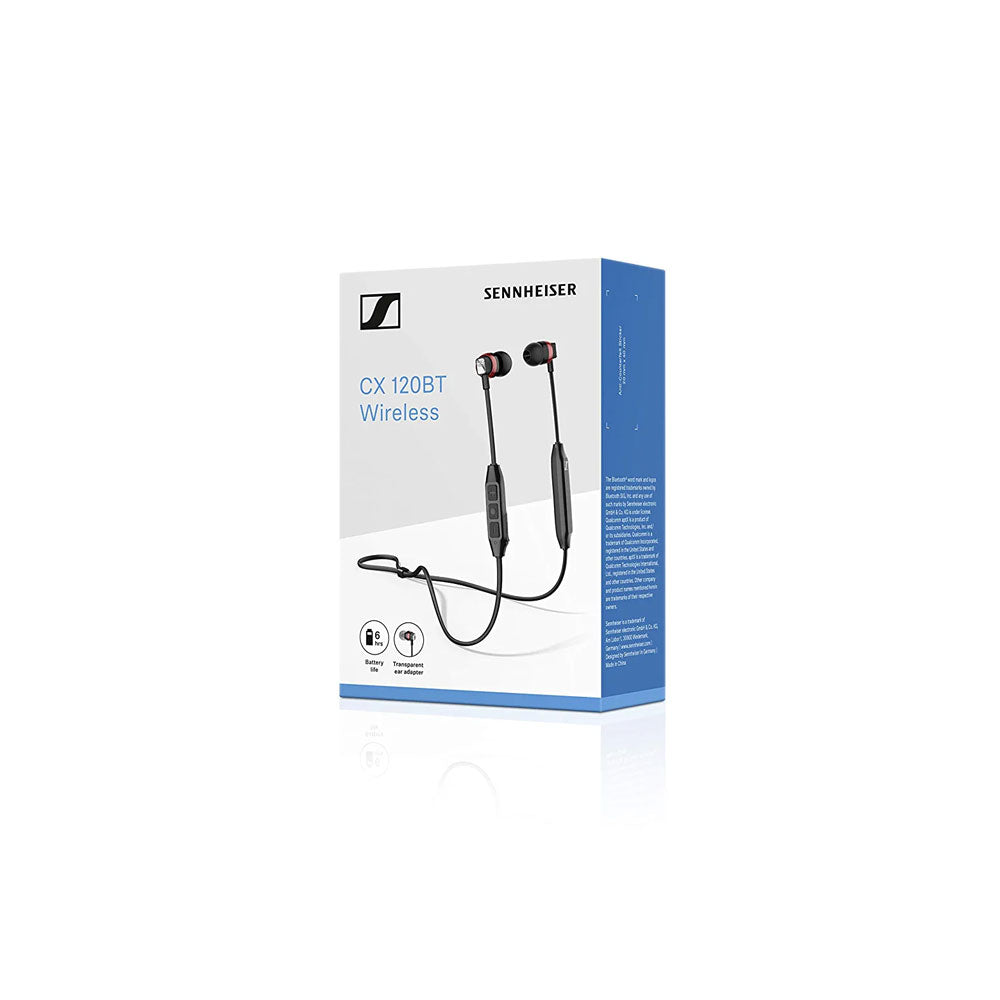 (Open Box Condition) Sennheiser CX 120BT Neckband Bluetooth Earphones (Black and Red) (90 Days Warranty)