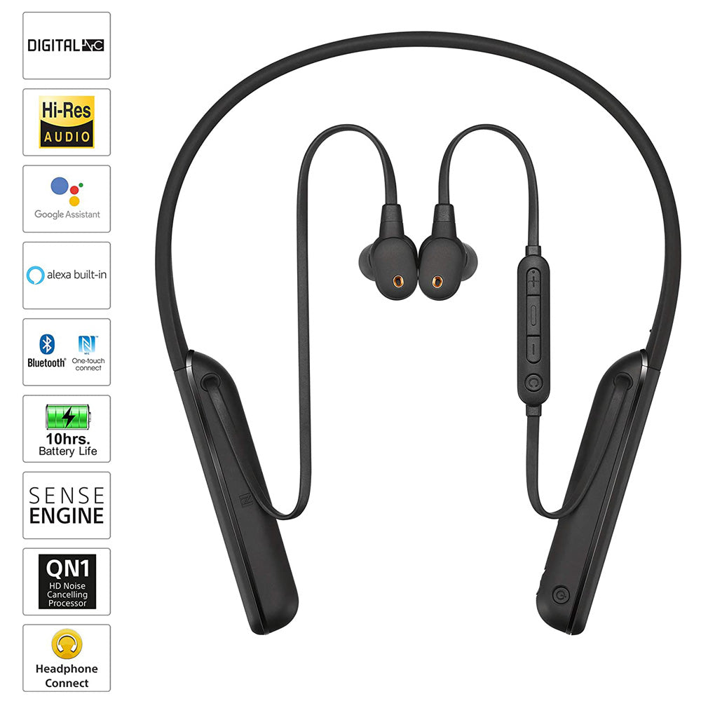 (Open Box Condition) Sony WI-1000XM2 Wireless Bluetooth in Ear Neckband Headphone with Mic (Black) (120 Days Warranty)