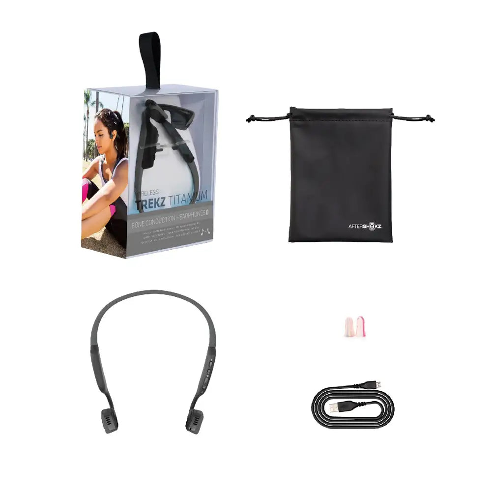 (Pre-Owned, Very Good) AfterShokz Trekz Titanium Wireless Bluetooth Open Ear Headphone with Mic (Green and Black/ Pink and Black) (60 Days Warranty)