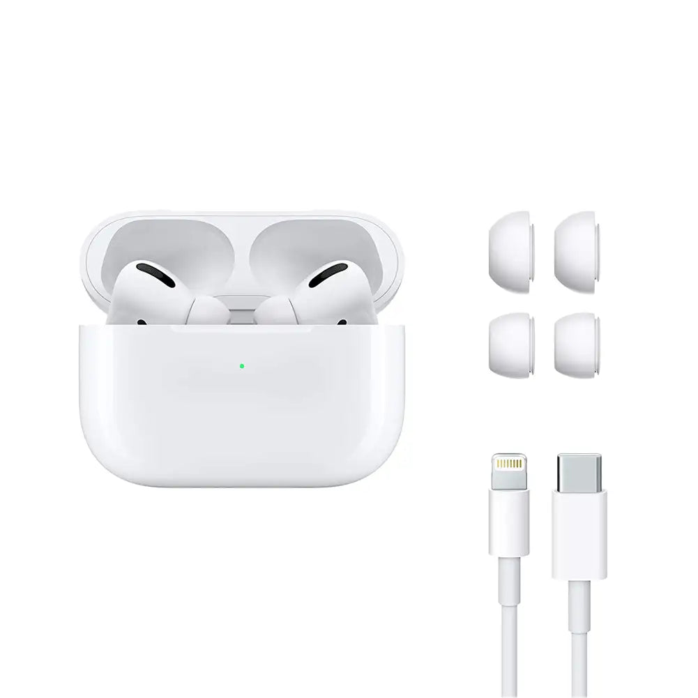 (Pre-Owned, Good) Apple Airpods Pro (1st Gen) With Wireless Magsafe Charging Case, Active noise cancellation enabled True Wireless Bluetooth Headset (White) (60 Days Warranty)