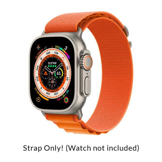 (Open Box) Apple Watch Alpine Loop 49MM Strap For Apple Watch (MQE13ZM/A) (Orange) (90 Days Warranty)
