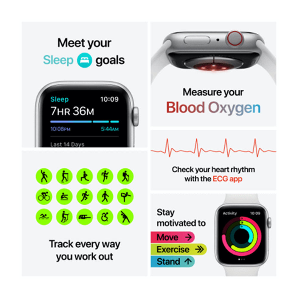(Open Box) Apple Watch Series 6 40mm (GPS + Cellular) Stainless Steel Case with Black Sport Band (Graphite) (90 Days Warranty)