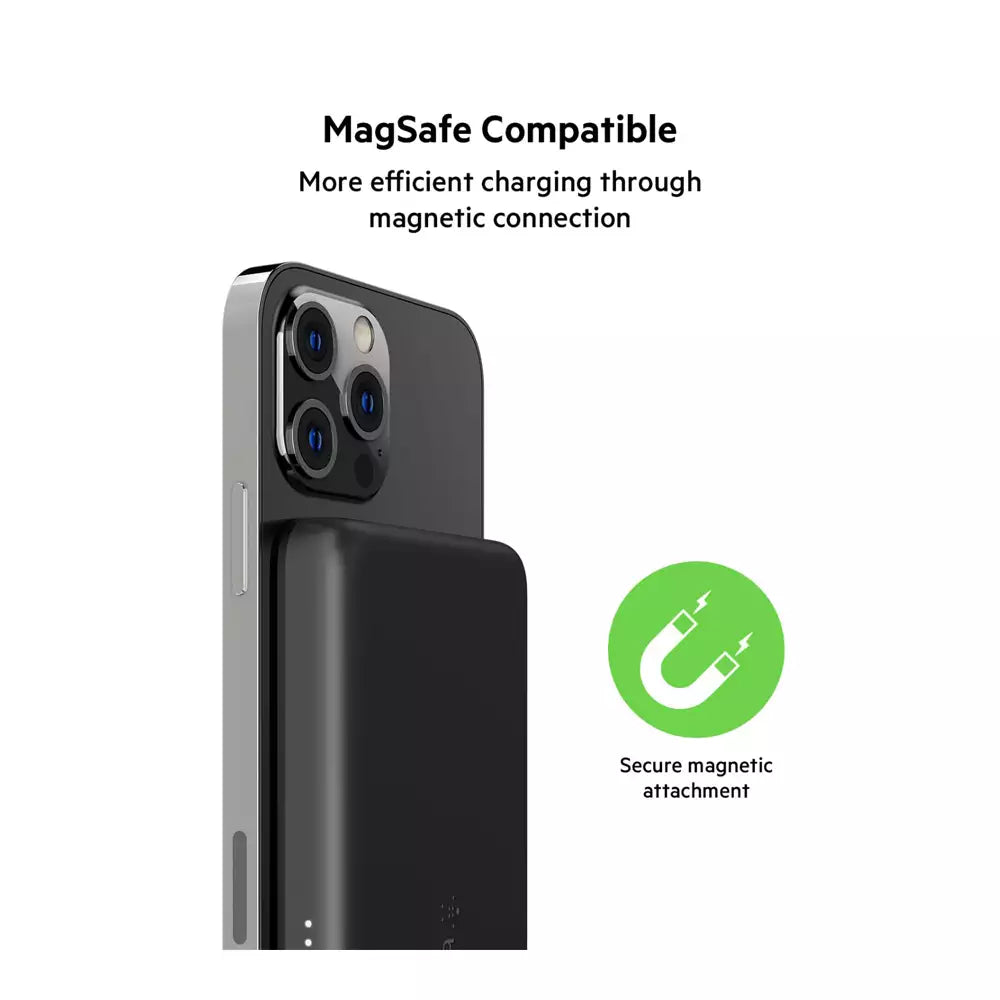 (Open Box) Belkin Quick Charge Magnetic Wireless Power Bank 2500mAh (Black) (90 Days Warranty)