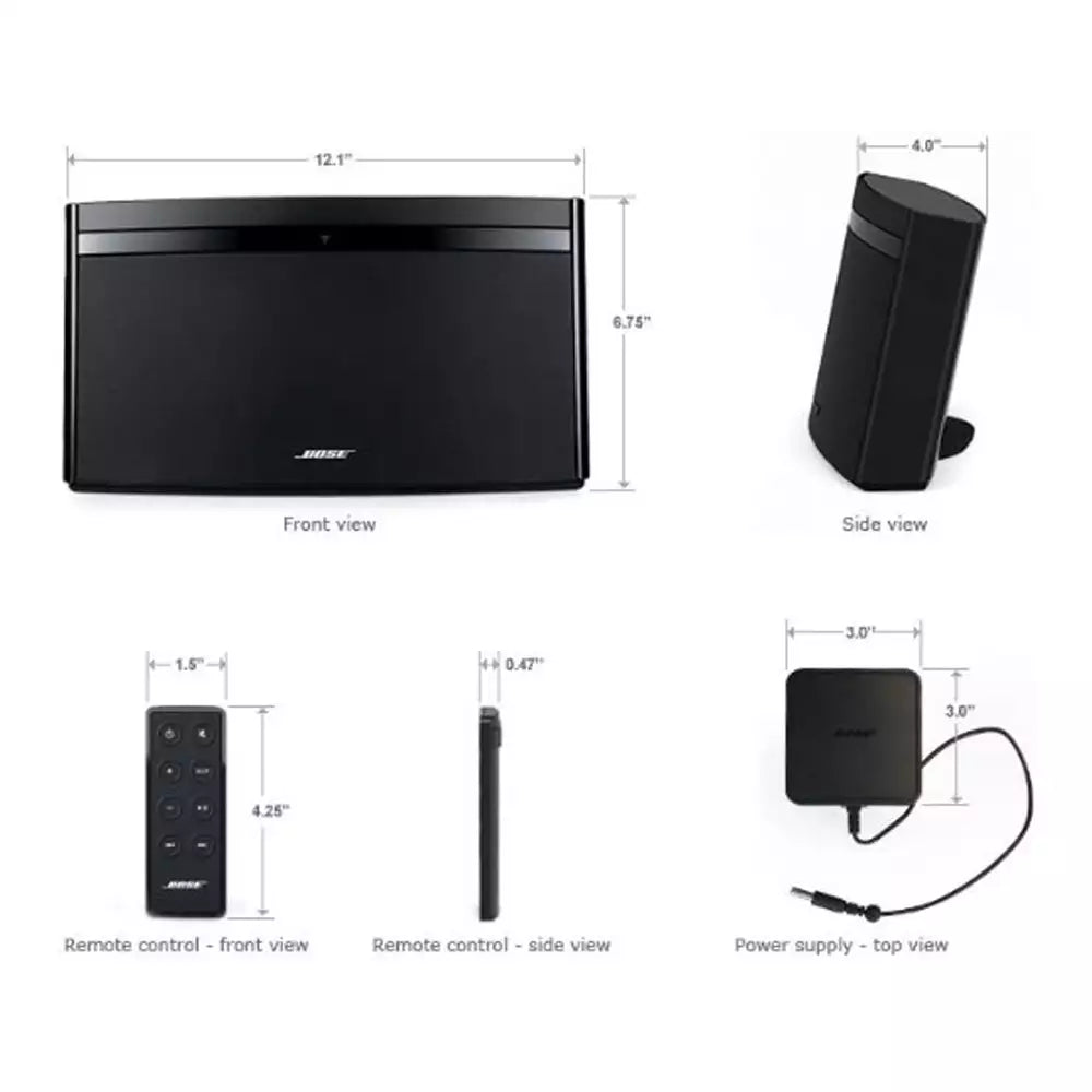 (Open Box Condition) Bose SoundLink Air Digital Music System With AirPlay, AUX + 5.0 3.5mm Bluetooth Adapter (Black) (90 Days Warranty)