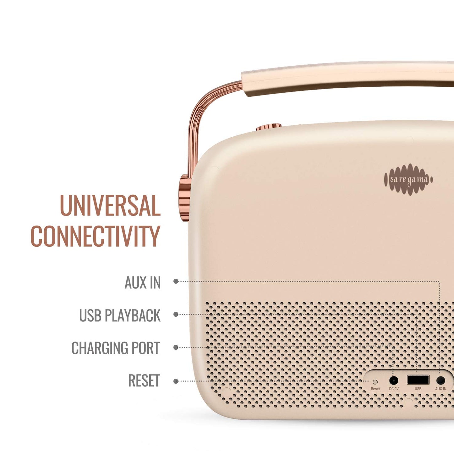 (Open Box) Saregama Carvaan 2.0 (Sound by Harman/Kardon) with 5000 Preloaded Hindi Songs and Podcast, FM/BT/AUX (Rose Gold) (3 Months Warranty)