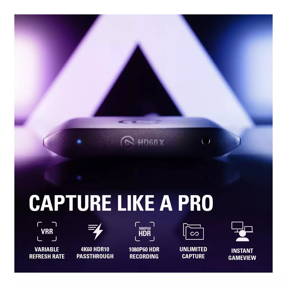 (Open Box) Corsair Elgato HD60 X, Stream and Record in 1080p60 HDR10 OR 4K30, Ultra-Low Latency, PS5, PS4/Pro, Xbox Series X/S, Xbox One X/S, PC, Mac (Black)