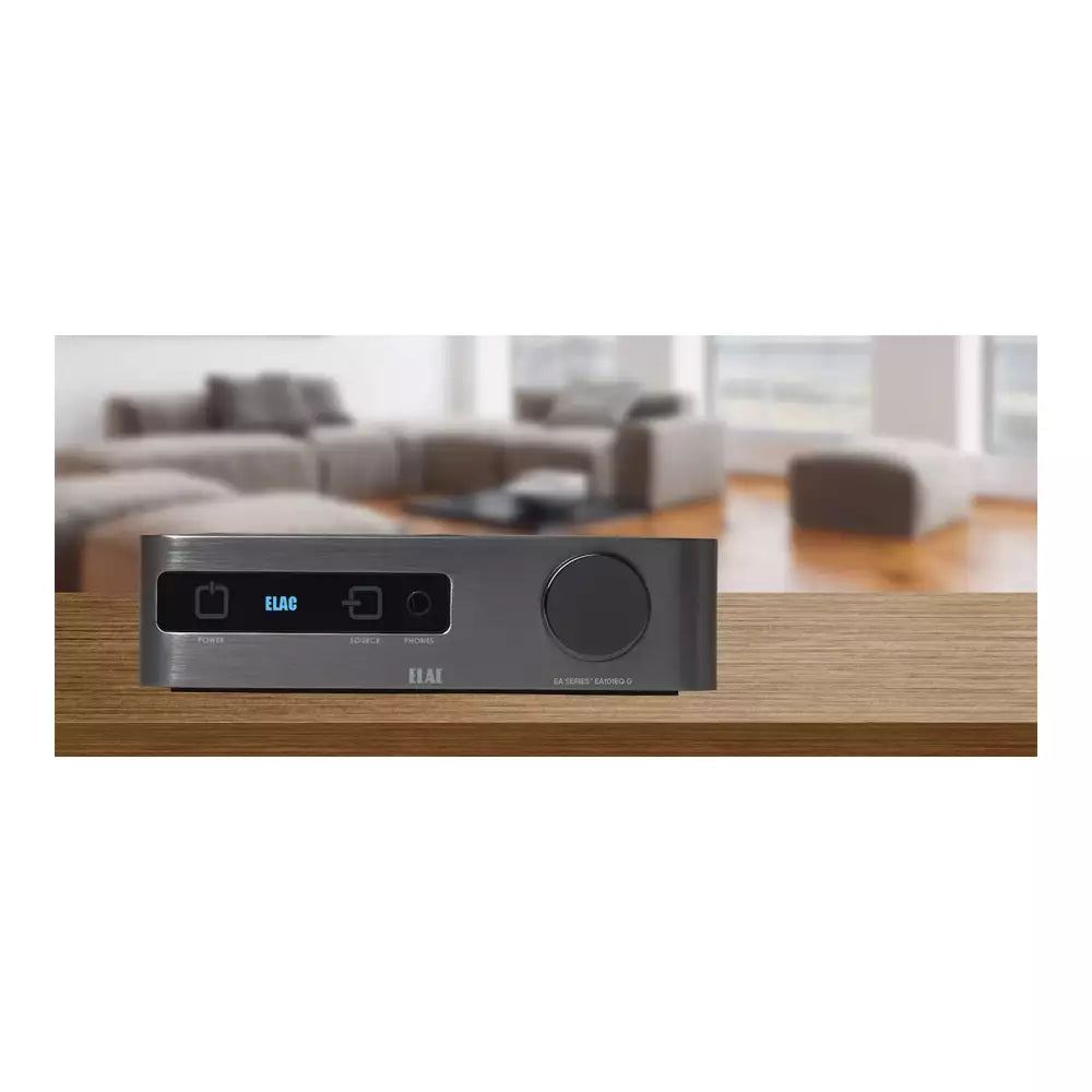 (Open Box Condition) ELAC EA101EQ-G Element Series Integrated Stereo Amplifier With Bluetooth Connectivity (Gray) (90 Days Warranty)