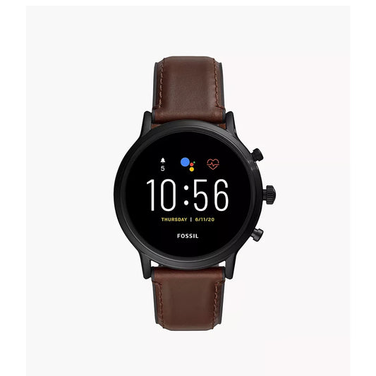 (Pre-Owned, Very Good) Fossil Gen 5 Stainless Steel Carlyle HR Touchscreen For Men, Smartwatch with Speaker, Music Storage, Calls and Smartphone Notifications, (Black Leather Strap) (45 Days Warranty)