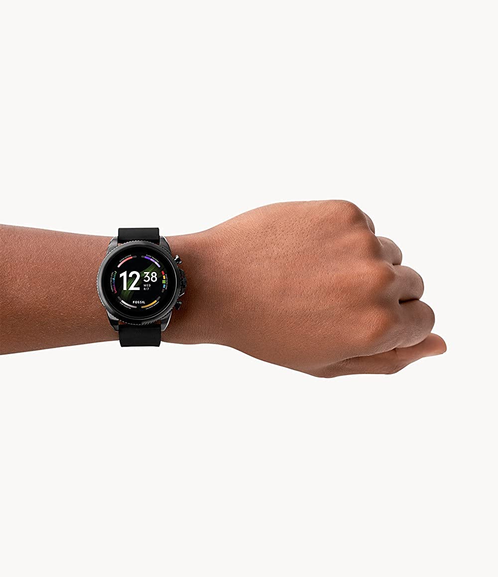 (Pre-Owned, Very Good) Fossil Gen 6 Smartwatch With Google Wear OS (Black) (90 Days Warranty) (With New Silicone Strap)