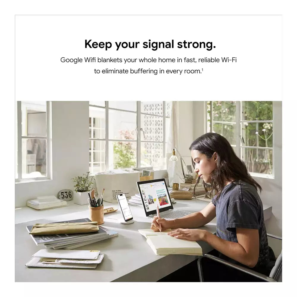 (Pre-Owned, Very Good) Google AC-1304 Mesh Wi-Fi Router Wide Area Coverage (White) (90 Days Warranty)