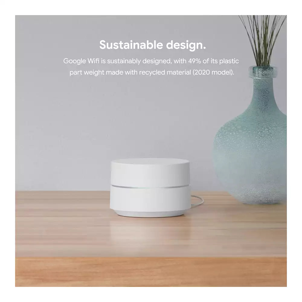 (Pre-Owned, Very Good) Google AC-1304 Mesh Wi-Fi Router Wide Area Coverage (White) (90 Days Warranty)