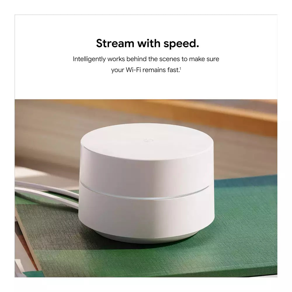 (Pre-Owned, Very Good) Google AC-1304 Mesh Wi-Fi Router Wide Area Coverage (White) (90 Days Warranty)