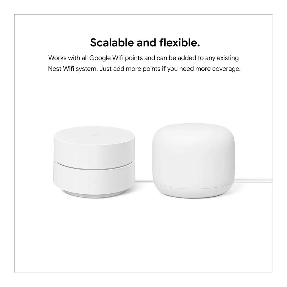 (Pre-Owned, Very Good) Google AC-1304 Mesh Wi-Fi Router Wide Area Coverage (White) (90 Days Warranty)
