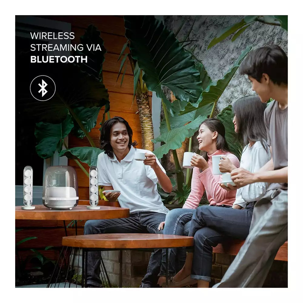 (Pre-Owned, Excellent) Harman Kardon Soundsticks 4 Wireless Bluetooth Speaker With Ambient Light Effect and Powerful Sound (White) (6 Months Warranty)