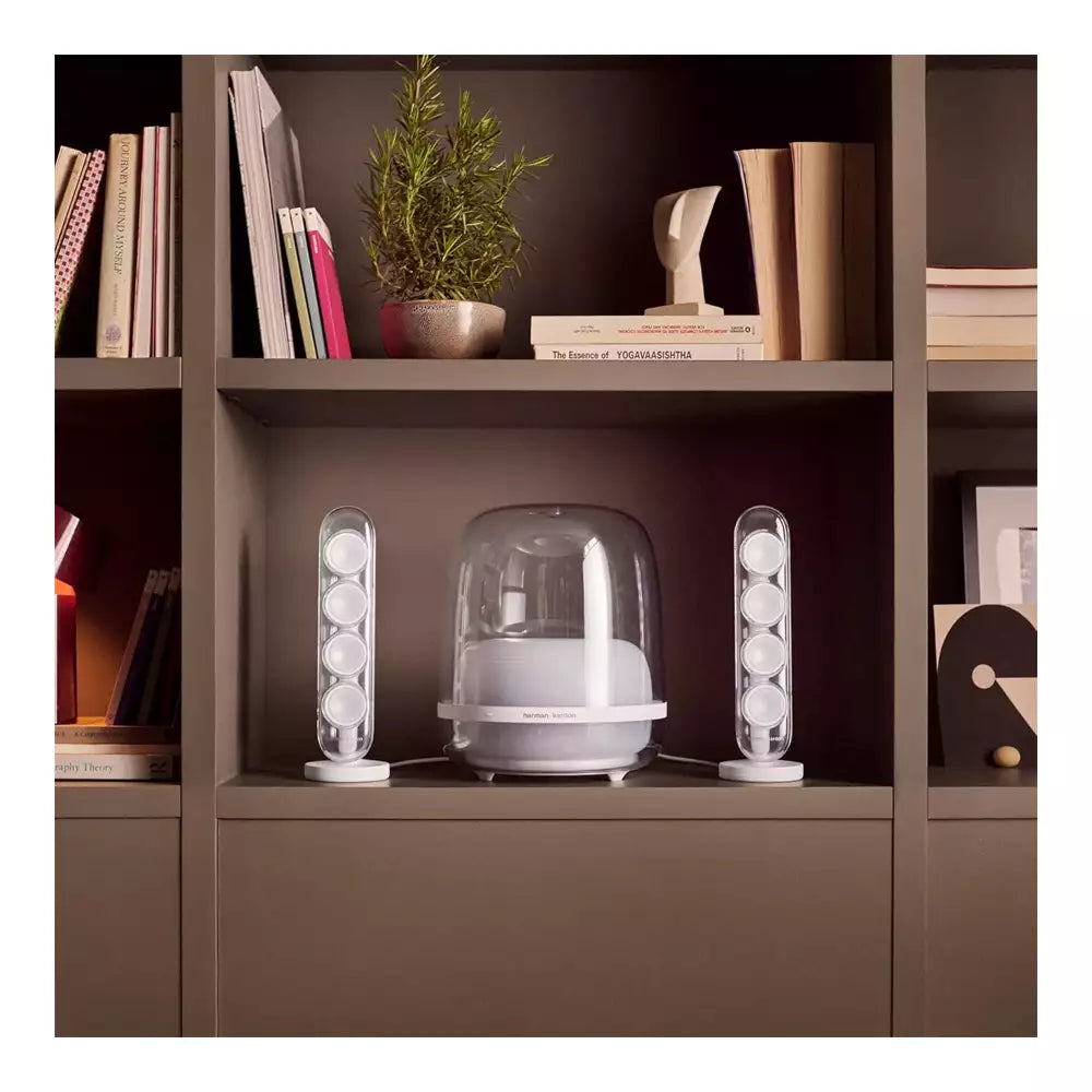 (Pre-Owned, Excellent) Harman Kardon Soundsticks 4 Wireless Bluetooth Speaker With Ambient Light Effect and Powerful Sound (White) (6 Months Warranty)