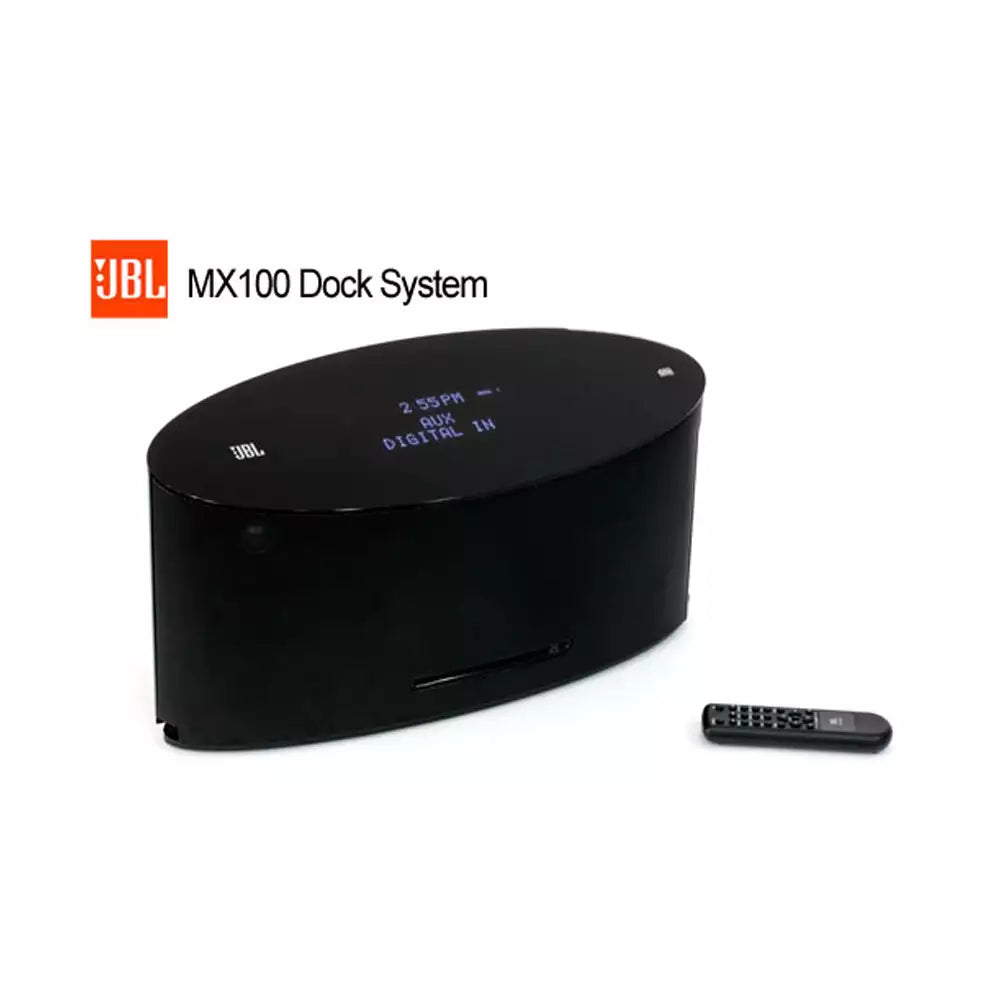 (Pre-Owned, Very Good) JBL MX 100 Music System With iPod Dock and 30 Pin Bluetooth Adapter (Black) (90 Days Warranty) (Disc not functional)