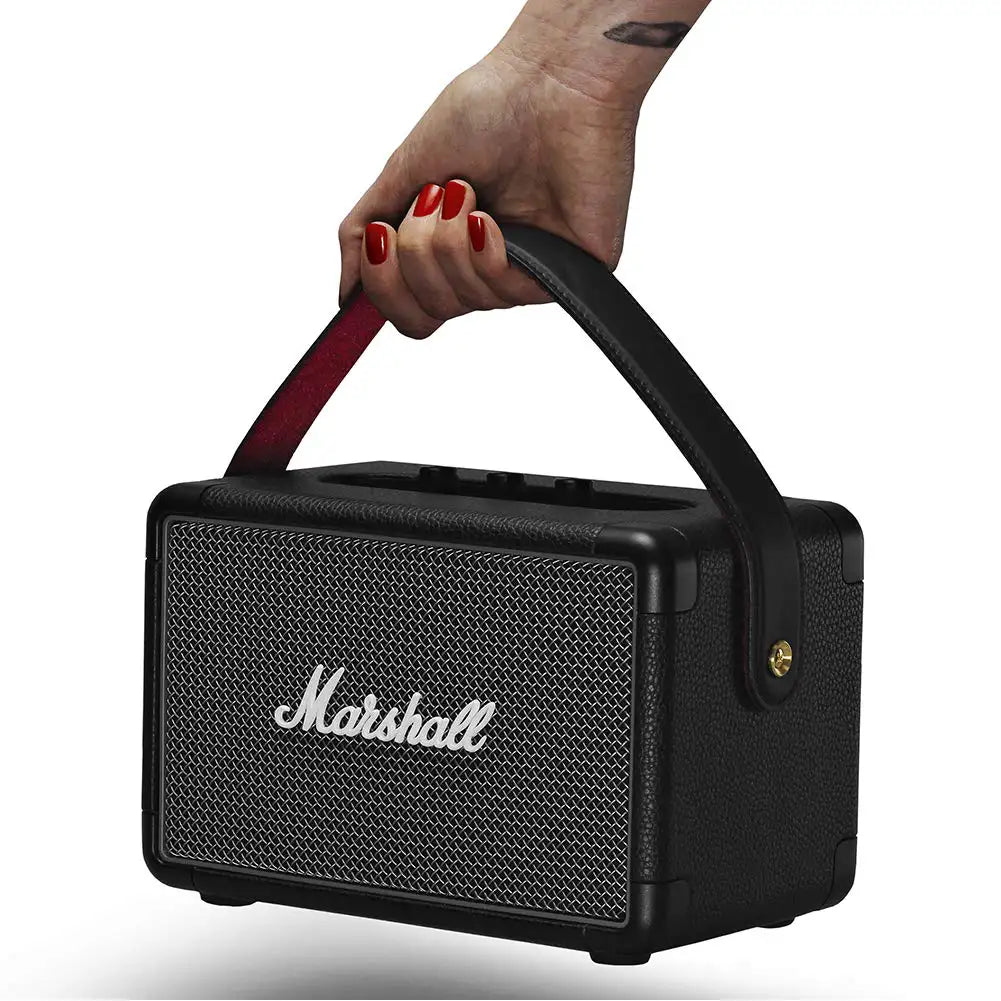 (Pre-Owned, Excellent) Marshall Kilburn II Portable Bluetooth Speaker (Black, Black Gold) (90 Days Warranty)
