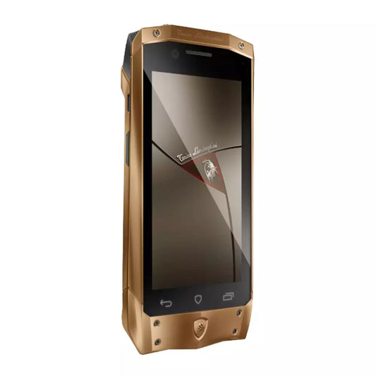 (Open Box) Lamborghini Tonino Antares Luxury Android Smartphone (Stainless Steel and Leather) (32GB) (Gold) (90 Days Warranty)