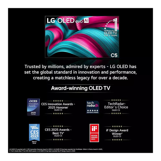 (Open Box Condition) LG C5 48 Inch OLED 4K Ultra HD TV/Monitor With 120Hz VRR, Nvidia G-Sync (48", Gray) (With Wall Mount Only!) (120 Days Warranty) (Available in Delhi Only!) (Demo Available)
