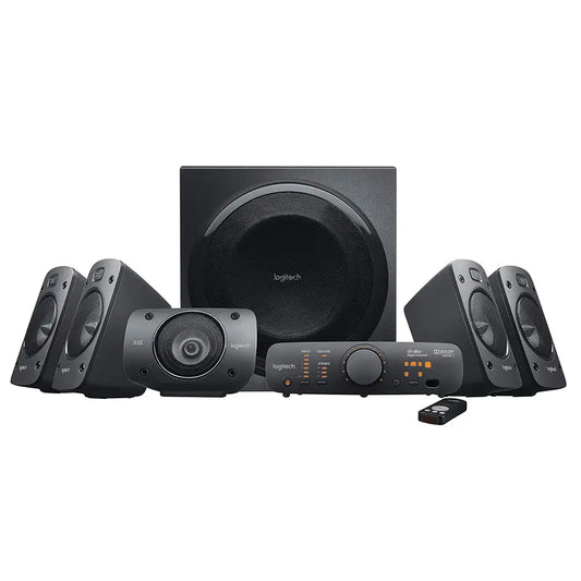 (Pre-Owned, Very Good) Logitech Z906 5.1 Surround Sound Speaker System + High Quality Bluetooth Adapter, THX, Dolby and DTS Certified, 1000 Watts Peak Power, Multi -Device, Multiple Audio Inputs, Remote Control (Black) (90 Days Warranty)