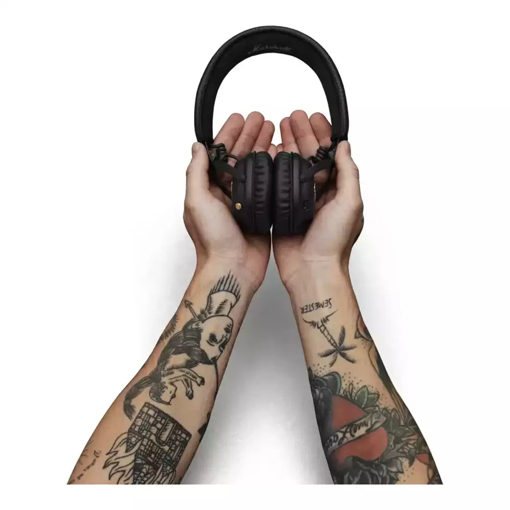 (Pre-Owned, Works via AUX only, No ANC, Good) Marshall Mid ANC On Ear Headphone (Black) (Wired only, No ANC) (60 Days Warranty)
