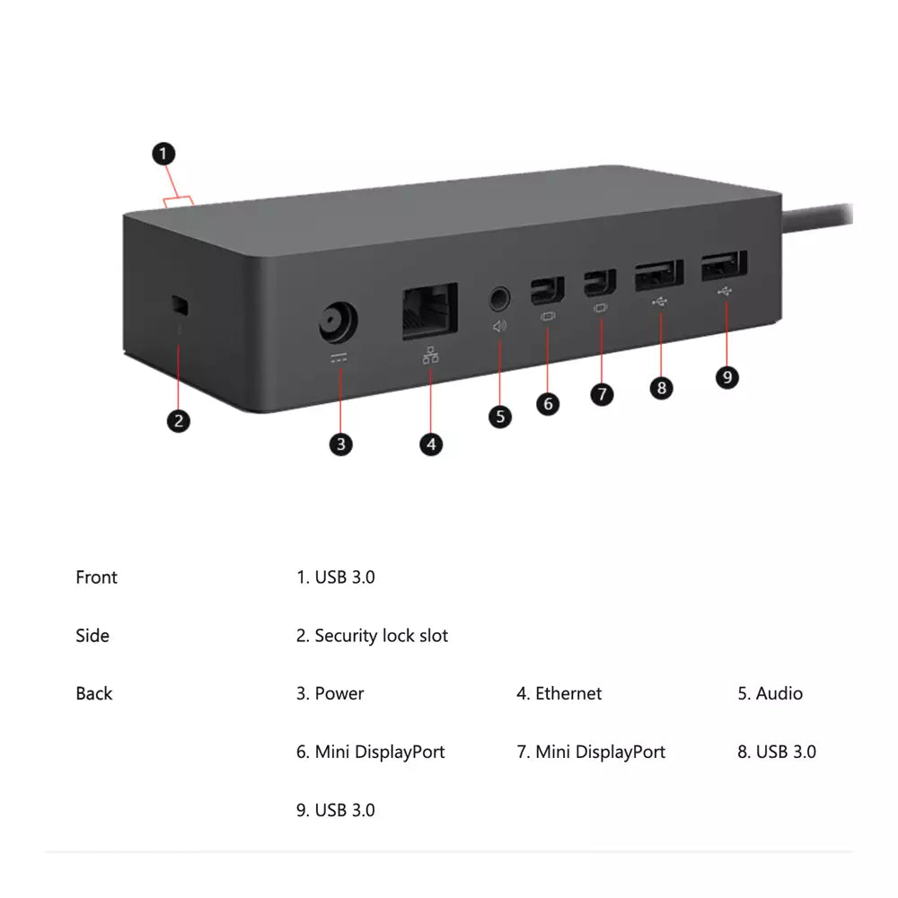 (New/Unused) Microsoft Surface Dock For Surface Laptop/Book and Tablet Series (Black) (Clearance Stock!)