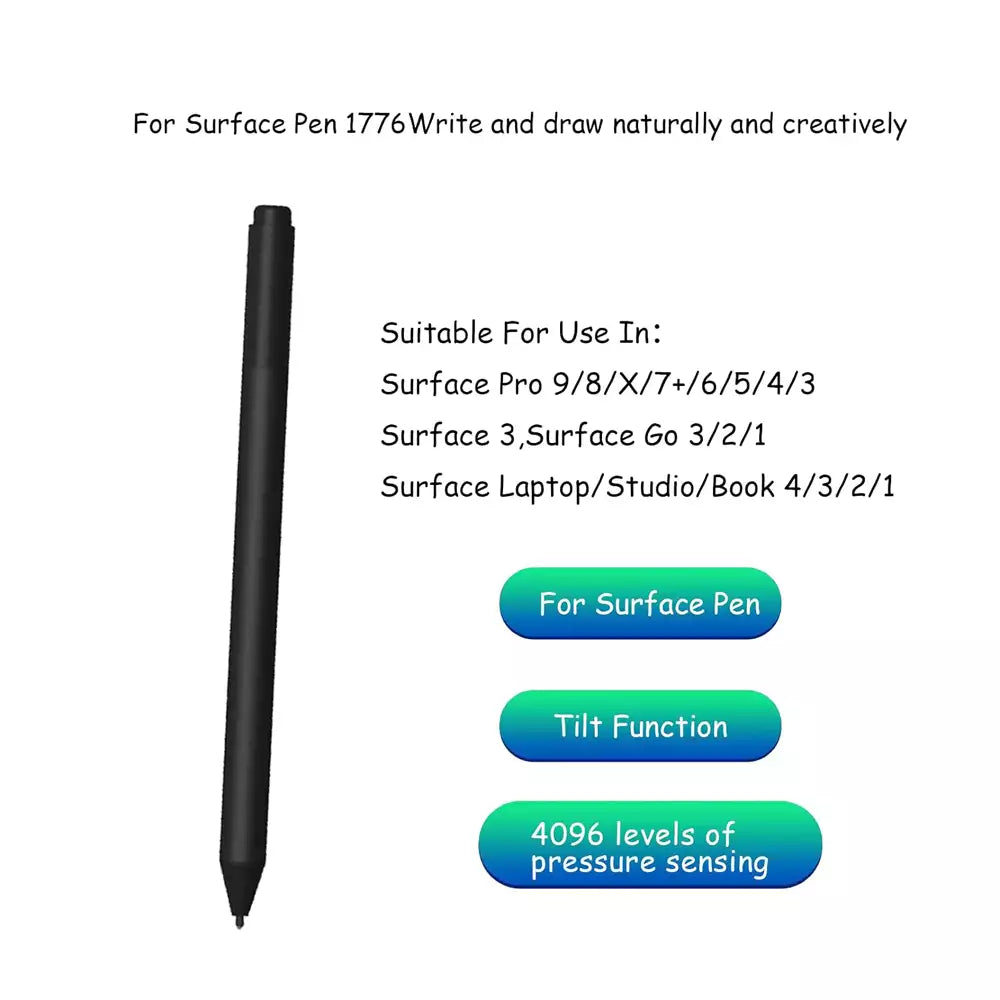 (Open Box) Microsoft Surface Pen (Model 1776) For Surface Pro 9/8/X/7+/6/5/4/3/Surface 3,Surface Go 3/2/1,Surface Laptop/Studio/Book 4/3/2/1 (Silver) (60 Days Warranty)