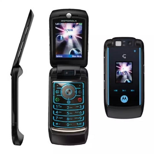 (Pre-Owned, Good) Motorola RAZR Maxx V6 Flip Phone (Black) + Original Retail Box and All Accessories (90 Days Warranty)
