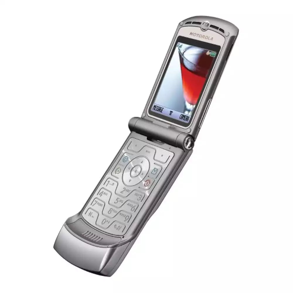 (Pre-Owned, Fair) Motorola RAZR V3 Classic Flip Phone (Silver) (60 Days Warranty)