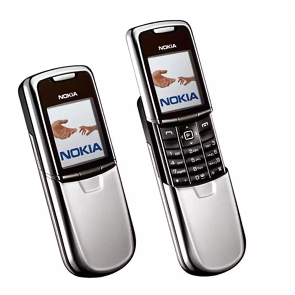 (Pre-Owned, Good) Nokia 8800 Classic 2005, Stainless Steel Slider Phone (Chrome and Black) (60 Days Warranty) (With New Battery)
