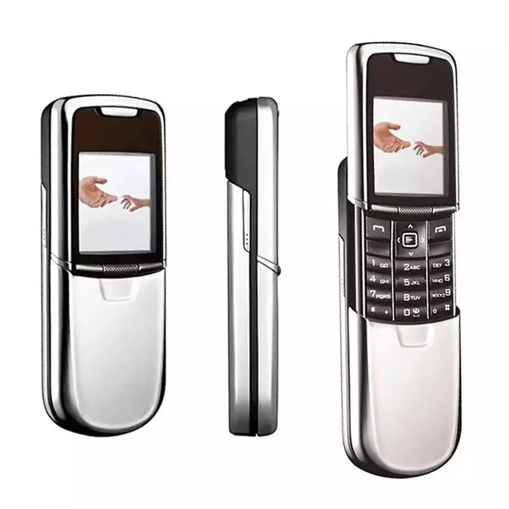 (Pre-Owned, Good) Nokia 8800 Classic 2005, Stainless Steel Slider Phone (Chrome and Black) (60 Days Warranty) (With New Battery)