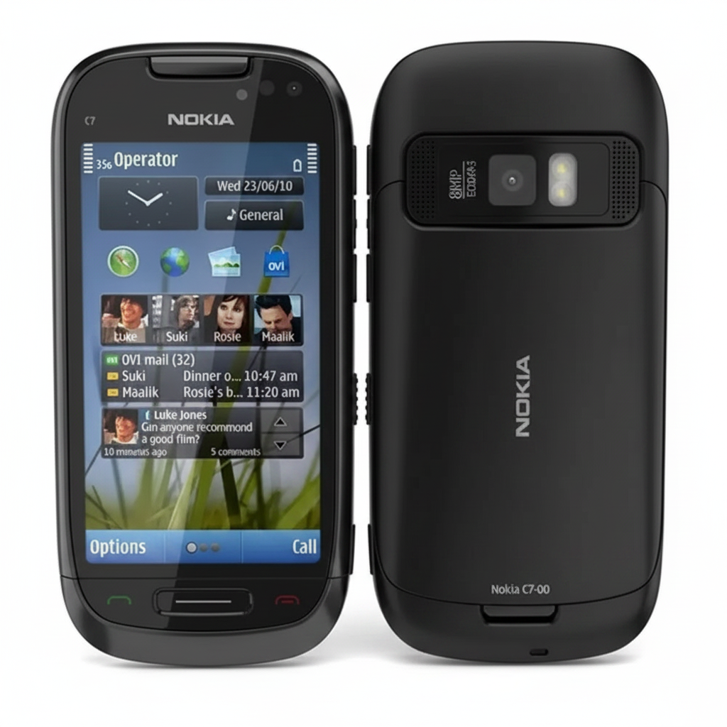 (Pre-Owned, Very Good) Nokia C7 Symbian Smartphone With 8MP Carl Zeiss Camera (Silver and Black) (60 Days Warranty)