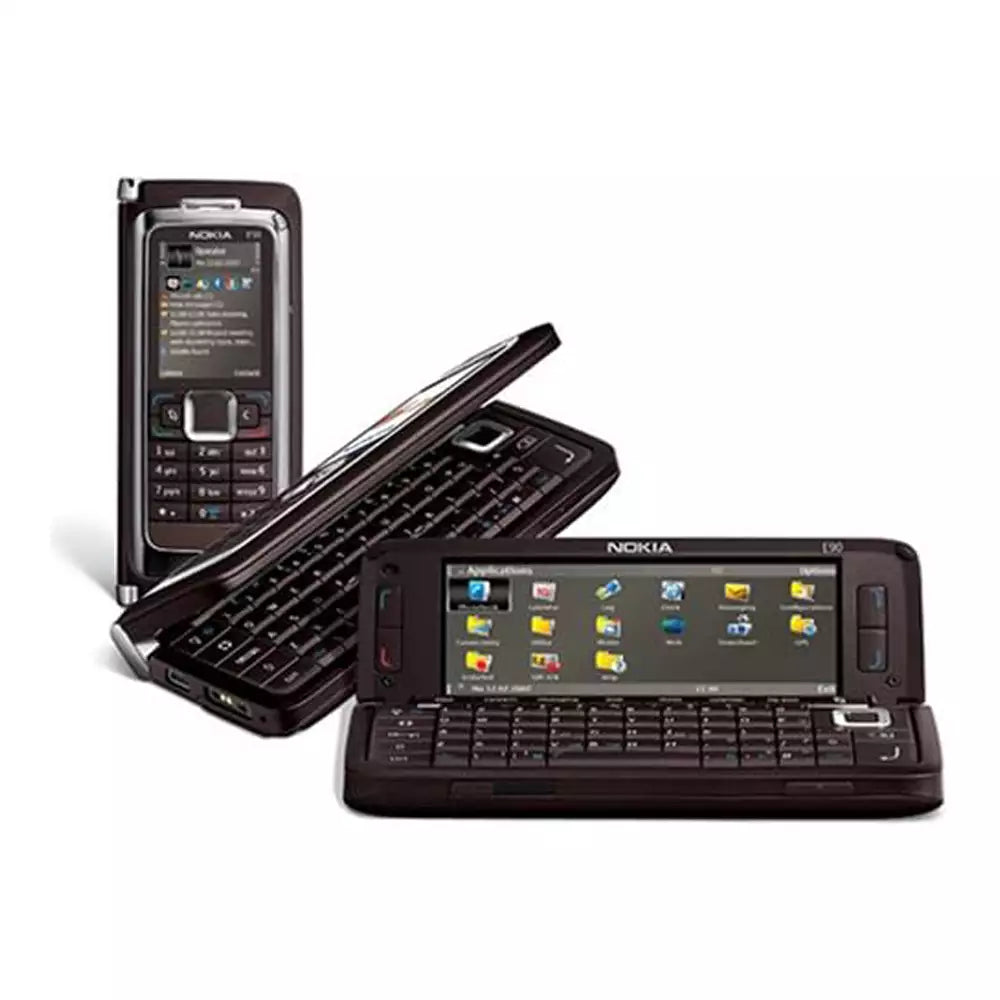 (Pre-Owned, Good) Nokia E90 Communicator Phone with 3.2 MP Camera, 3G, Wi-Fi, GPS, Media Player, and MicroSD Slot (Mocha) (60 Days Warranty)