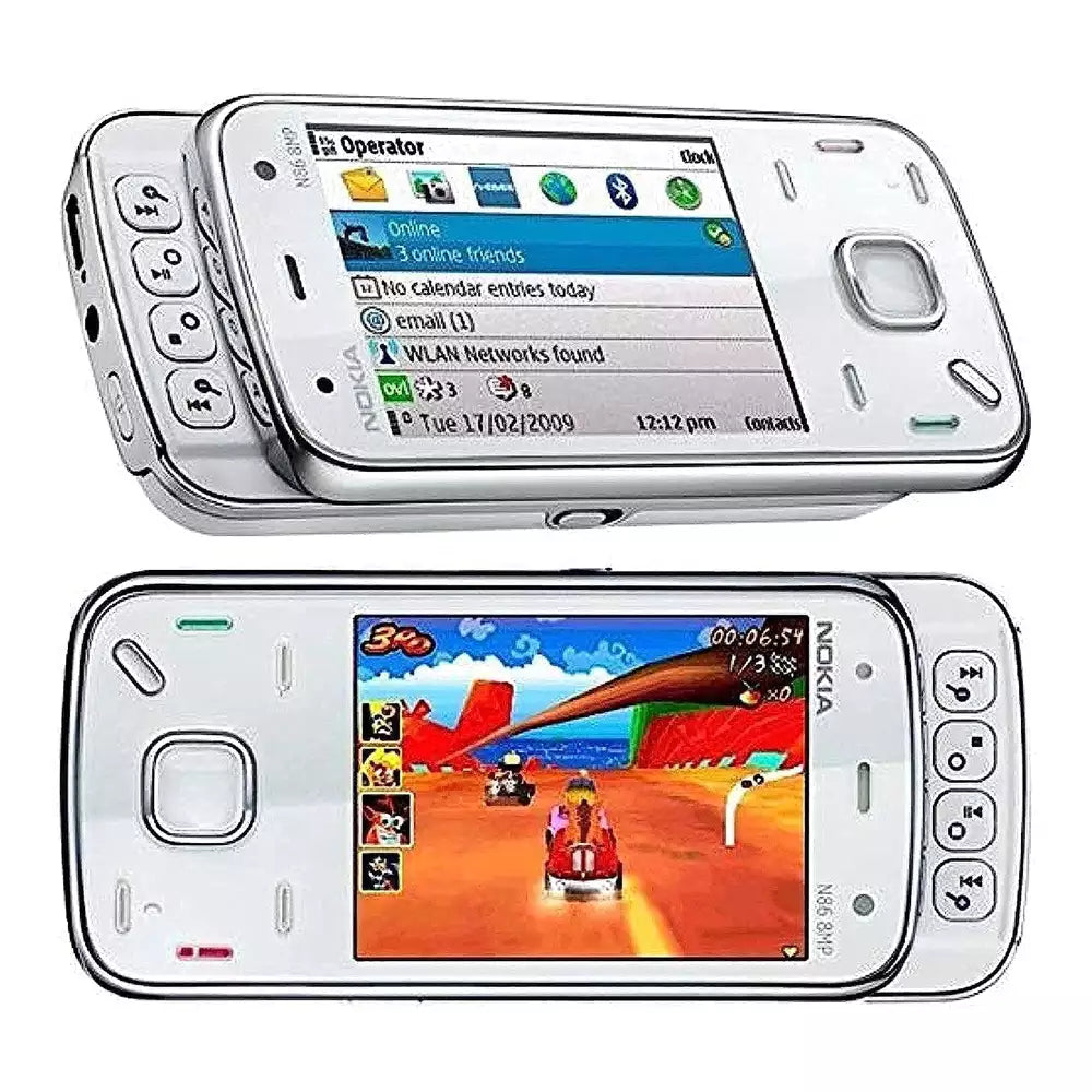 (Pre-Owned, Good) Nokia N86 Dual Slider Symbian Smartphone With 8MP Camera and AMOLED Display (8GB) (White) (60 Days Warranty)
