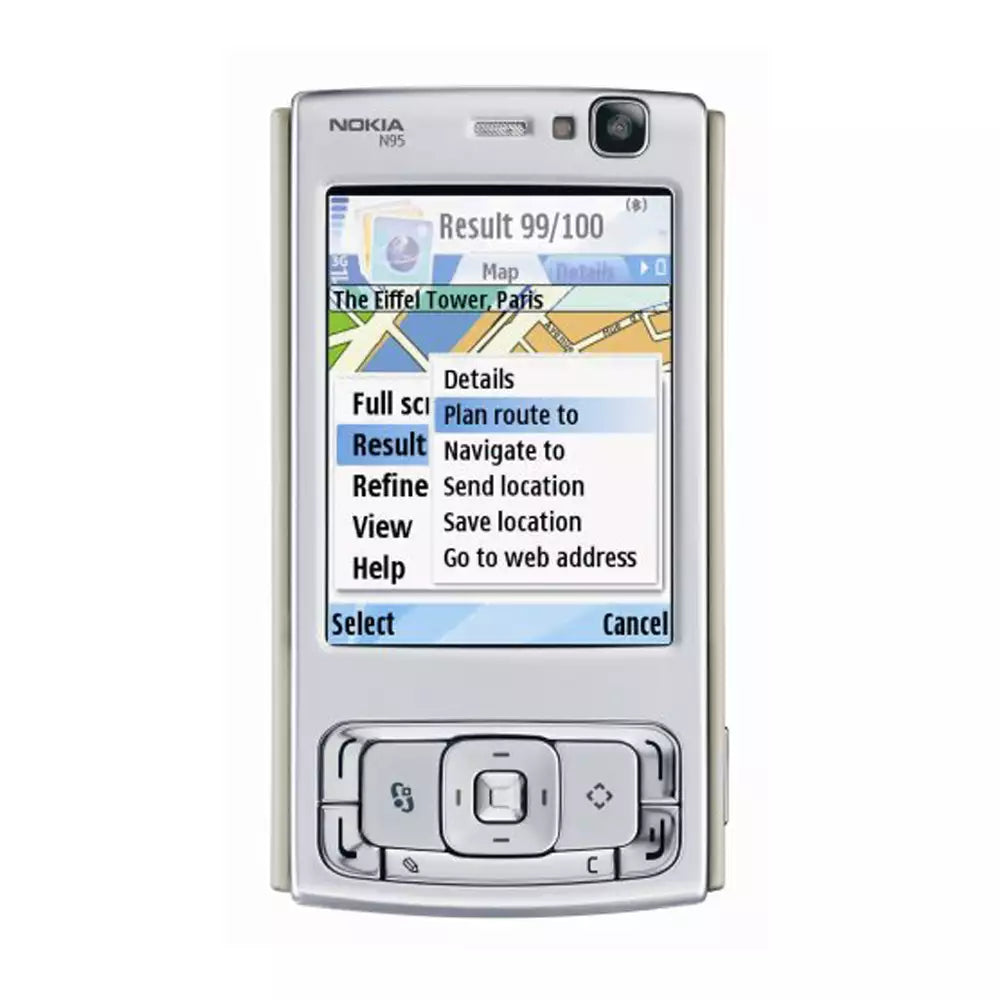 (Pre-Owned, Excellent) Nokia N95 With 5MP Autofocus Carl Zeiss Camera (Silver/Burgundy) (With New Housing) (90 Days Warranty)