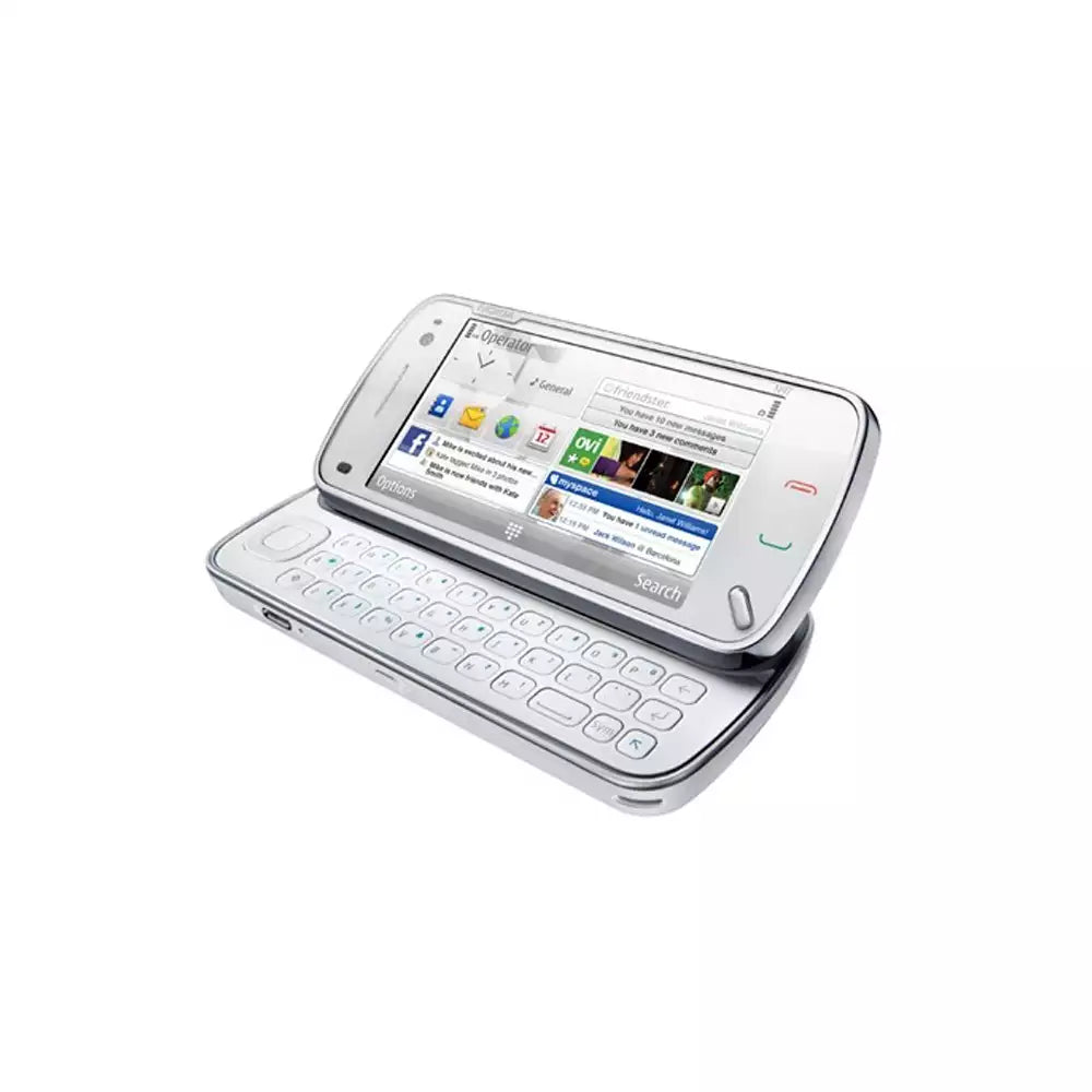 (Pre-Owned, Very Good) Nokia N97 Symbian Touch Smartphone With Slide-Out QWERTY Keyboard and 5MP Carl Zeiss Camera (32GB) (White) (90 Days Warranty)