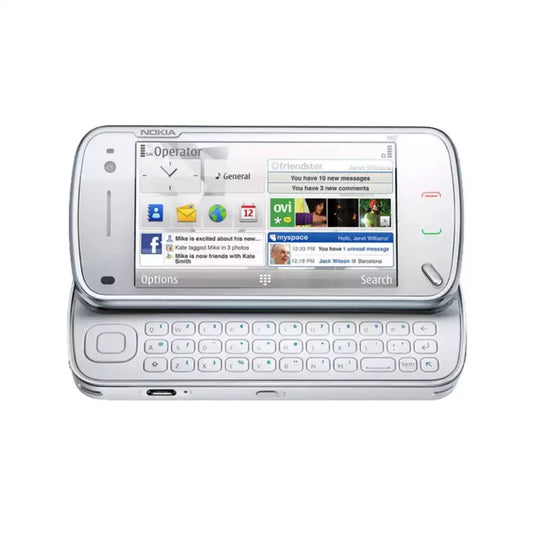 (Pre-Owned, Very Good) Nokia N97 Symbian Touch Smartphone With Slide-Out QWERTY Keyboard and 5MP Carl Zeiss Camera (32GB) (White) (90 Days Warranty)