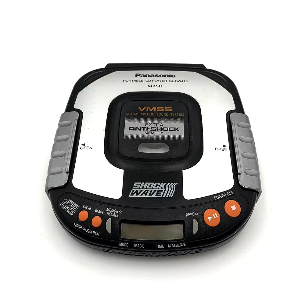 (Pre-Owned, Very Good) Panasonic Shock Wave SL-SW415 Portable CD Player With Rugged Shock Resistant Design (Silver and Black) (45 Days Warranty) + 1 Music CD