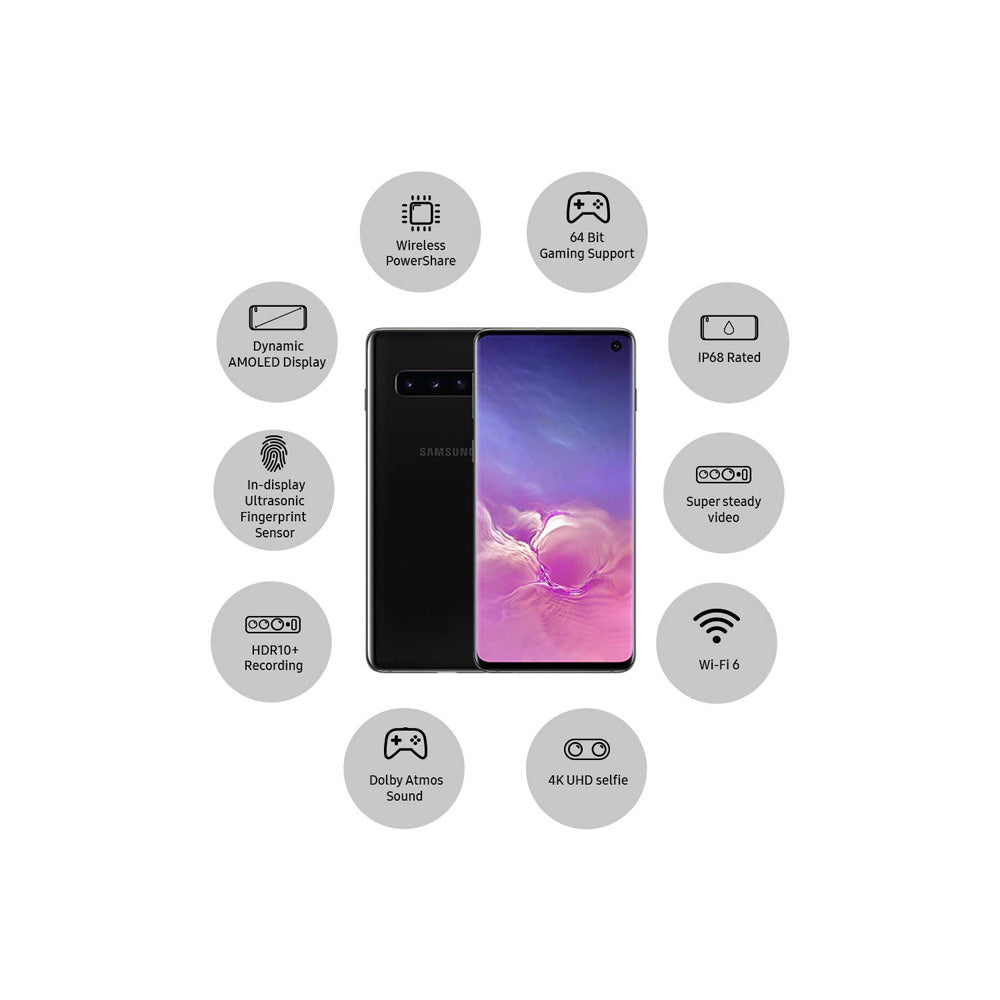 (Pre-Owned, Good) Samsung Galaxy S10 (White, 8GB RAM, 128GB Storage) (Prism White) (60 Days Warranty) (Has Visible Scratches)