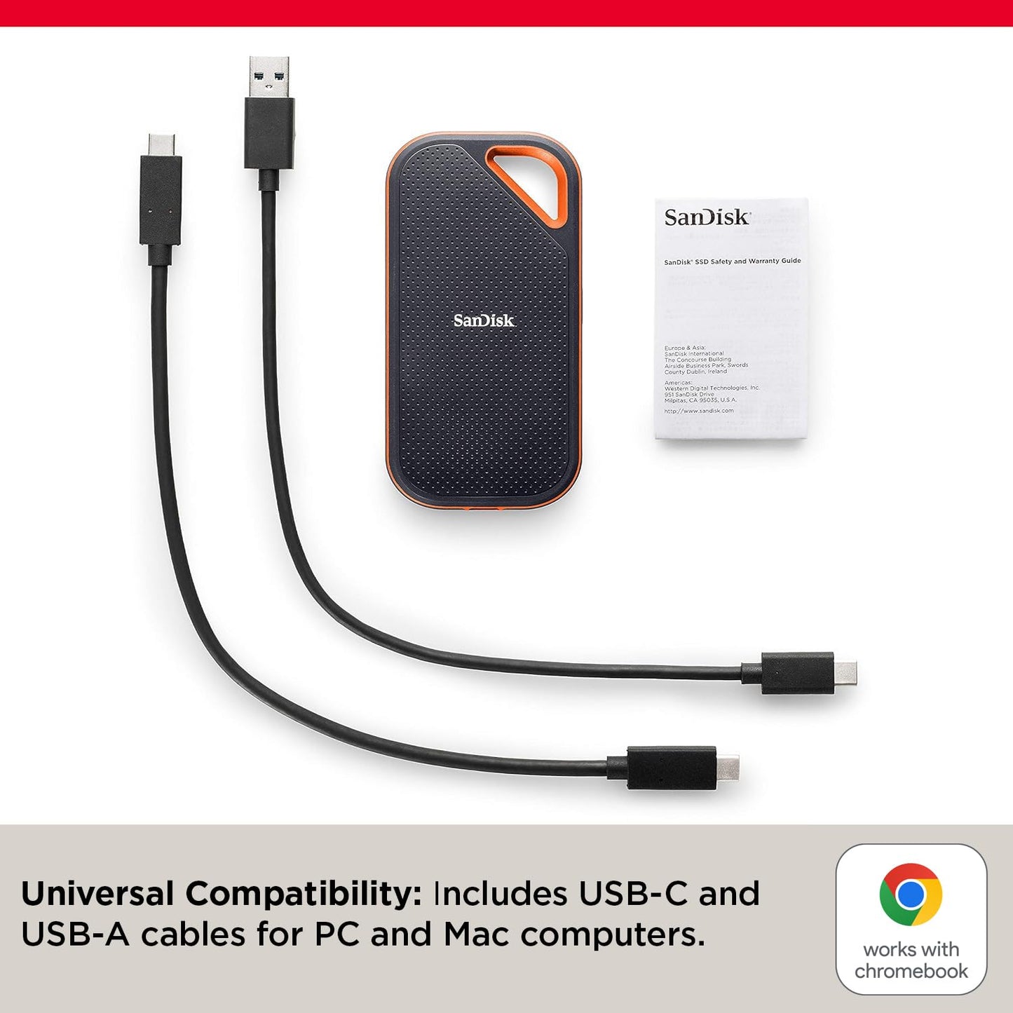 (Open Box) Sandisk Extreme Pro 1TB Portable External SSD, Up to 2000MB/s, USB-C, IP65 Water & Dust Resistant, 3m Drop Protection, Metal Enclosure, PC, Mac & Smartphone Compatible (1TB) (48 Months Warranty)