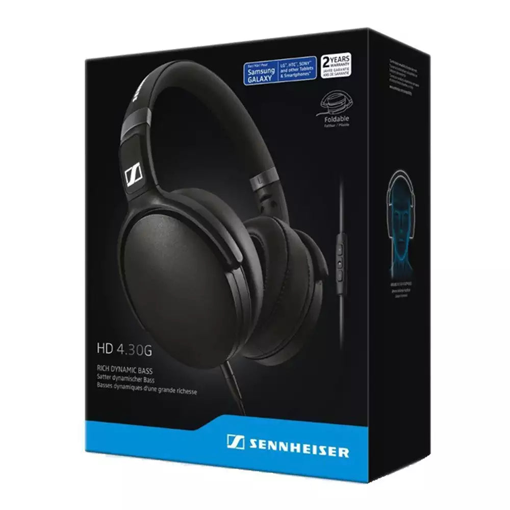 (Open Box Condition) Sennheiser HD 4.30G Over Ear Wired Headphones For iPods, MP3 Players With 3.5mm Jack (Black) (6 Months Warranty)