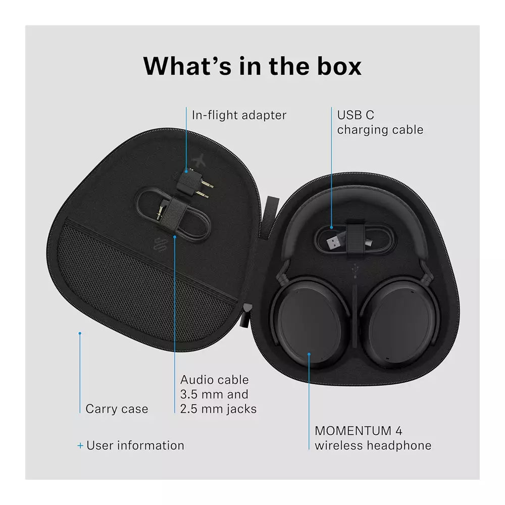 (Open Box) Sennheiser Momentum 4 Wireless Over Ear Headphones, ANC, 60h Battery, Customizable Sound (Blue) (18 Months Warranty)