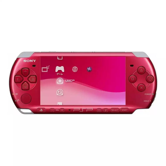 (Pre-Owned, Very Good) Sony PlayStation Portable (PSP 3000) 3004 + 128GB Memory Card With 70+ Premium Games + 2 Battery Packs + Bose Earphone Combo (Red) (120 Days Warranty)
