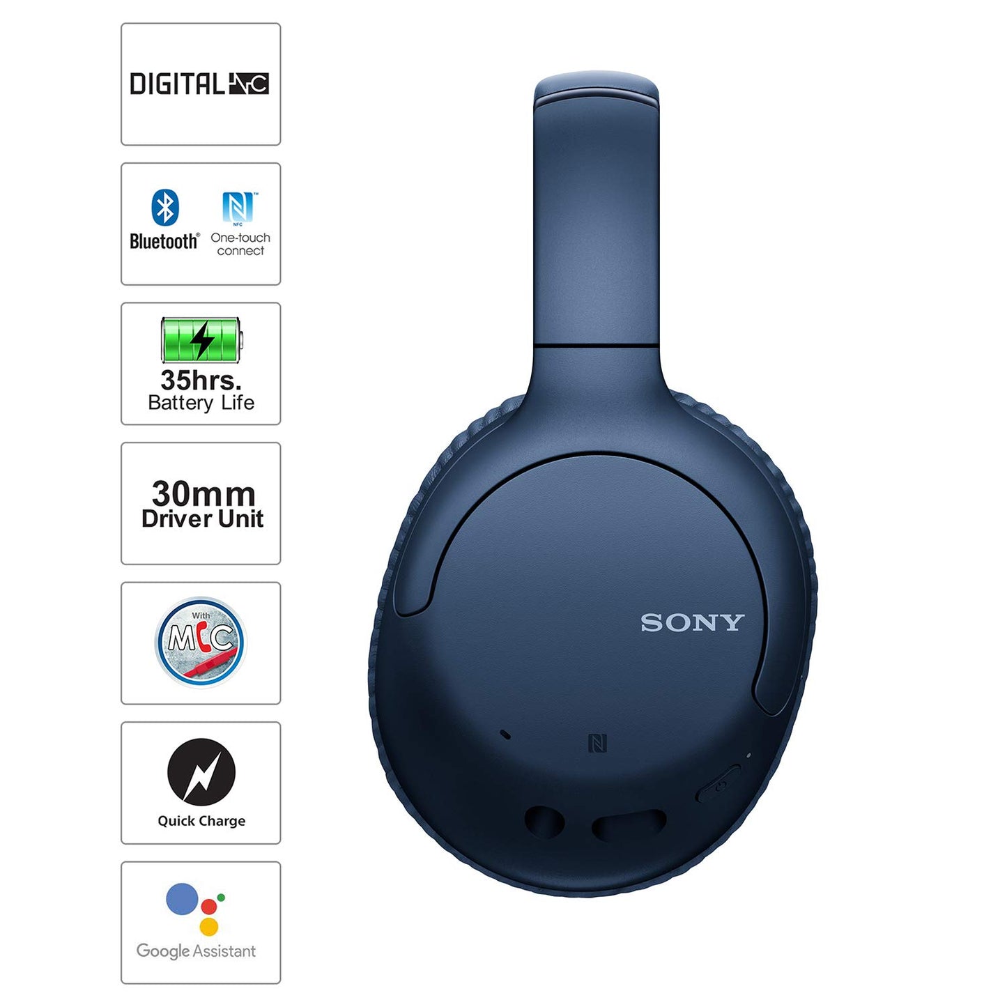 (Pre-Owned, Fair) Sony WH-CH710N Noise Cancellation Wireless Bluetooth Over Ear Headphones (Blue) (60 Days Warranty)