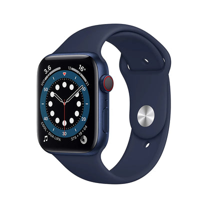 (Pre-Owned) Apple Watch Series 6 44mm GPS+Cellular Aluminium Case with Sport Band (Blue, Black, Silver)