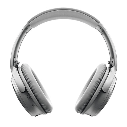 (Pre-Owned, Fair) Bose QuietComfort 35 (QC 35) Wireless Bluetooth Headphones With ANC (Active Noise Cancellation) (Silver, Black) (With New Headband and Ear Cushion)