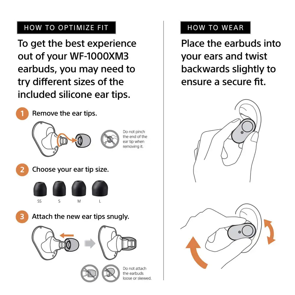 (Pre-Owned, Good) Sony WF-1000XM3 Bluetooth Truly Wireless in Ear Earbuds with Active Noise Cancellation and Mic (Black) (45 Days Warranty) (60 Days Warranty)