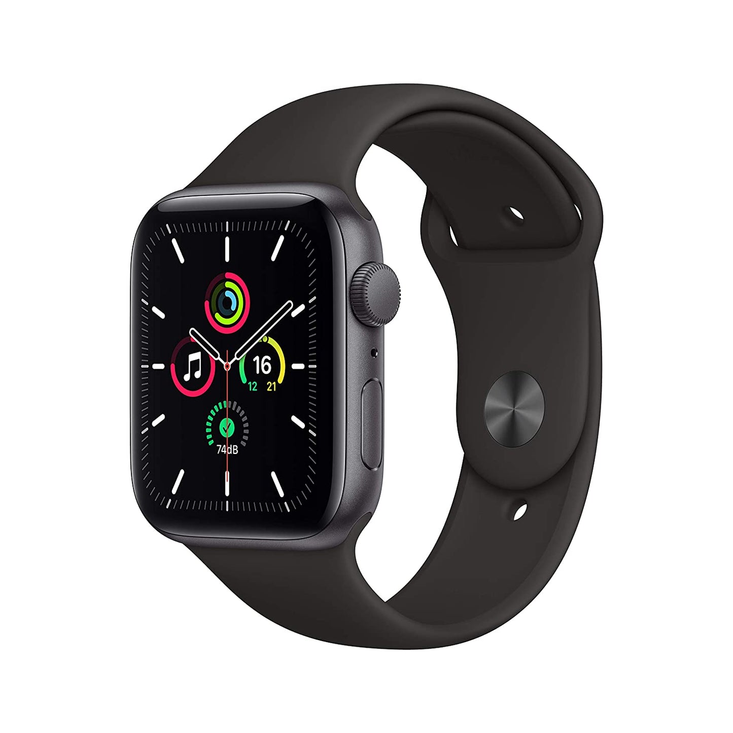 Apple Watch SE (GPS, 44mm) - Space Grey Aluminium Case with Black Sport Band (Open Box)