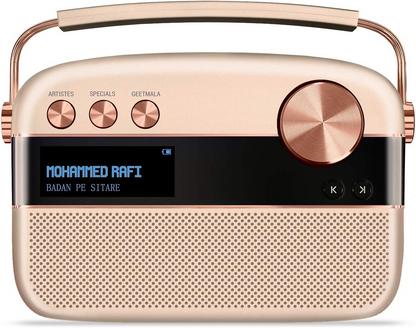 (Open Box) Saregama Carvaan (Sound by Harman/Kardon) with 5000 Preloaded Hindi Songs, FM/BT/AUX (Rose Gold) (3 Months Warranty)