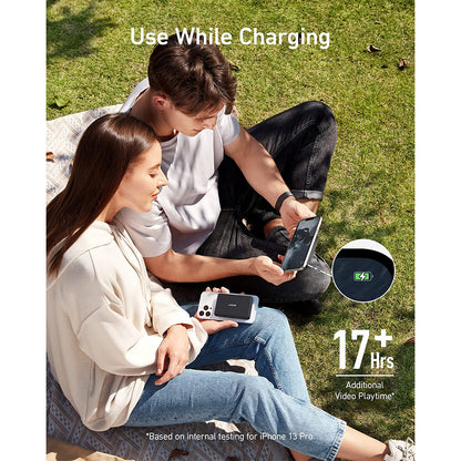 (Pre-Owned, Good) Anker Magnetic Wireless Portable Charger, PowerCore Magnetic 5K Wireless 5,000mAh Power Bank with USB-C Cable, (With Power Delivery ) (Black) (60 Days Warranty)